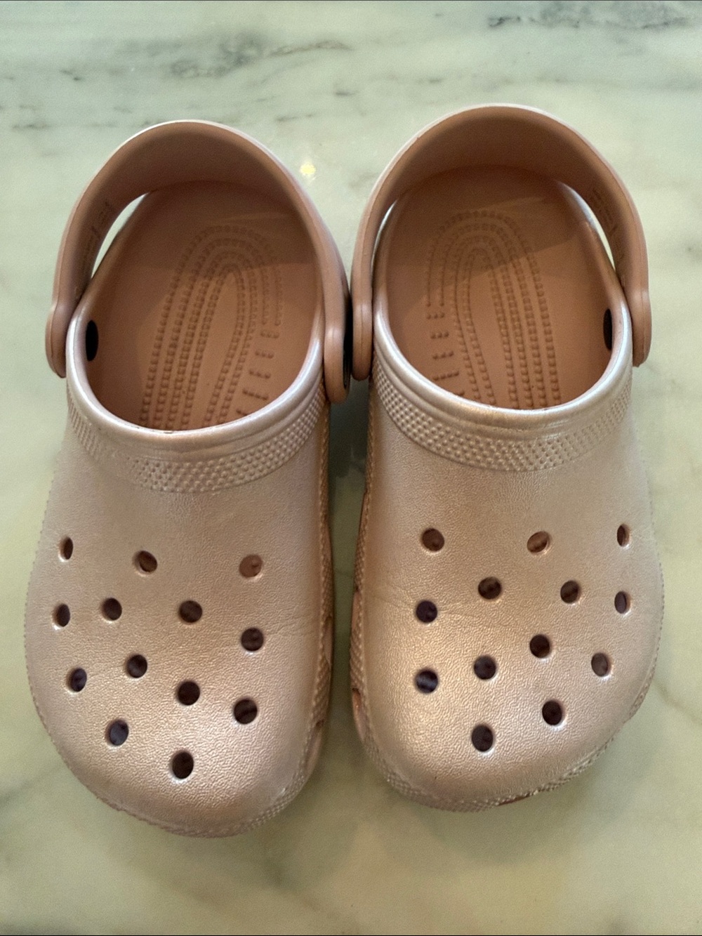 CROCS Kids Metallic Rose Gold Clog
